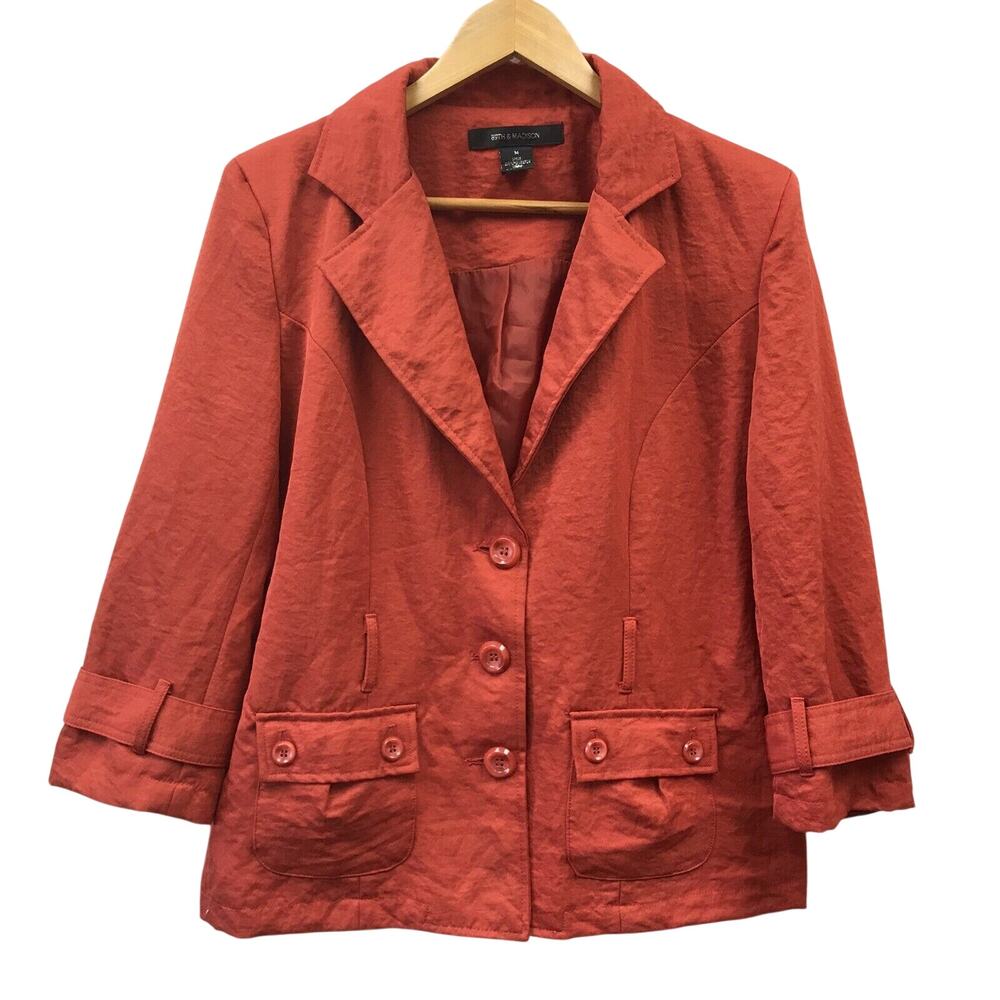 Blazer 89th & Madison Womens Medium Jacket Orange